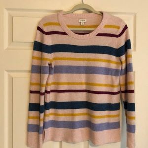 J. Crew Factory Striped Teddy Sweater